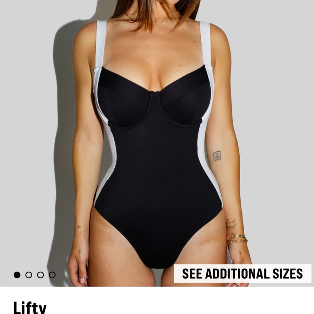 TA3 Snatched Waist Black and White Swimsuit